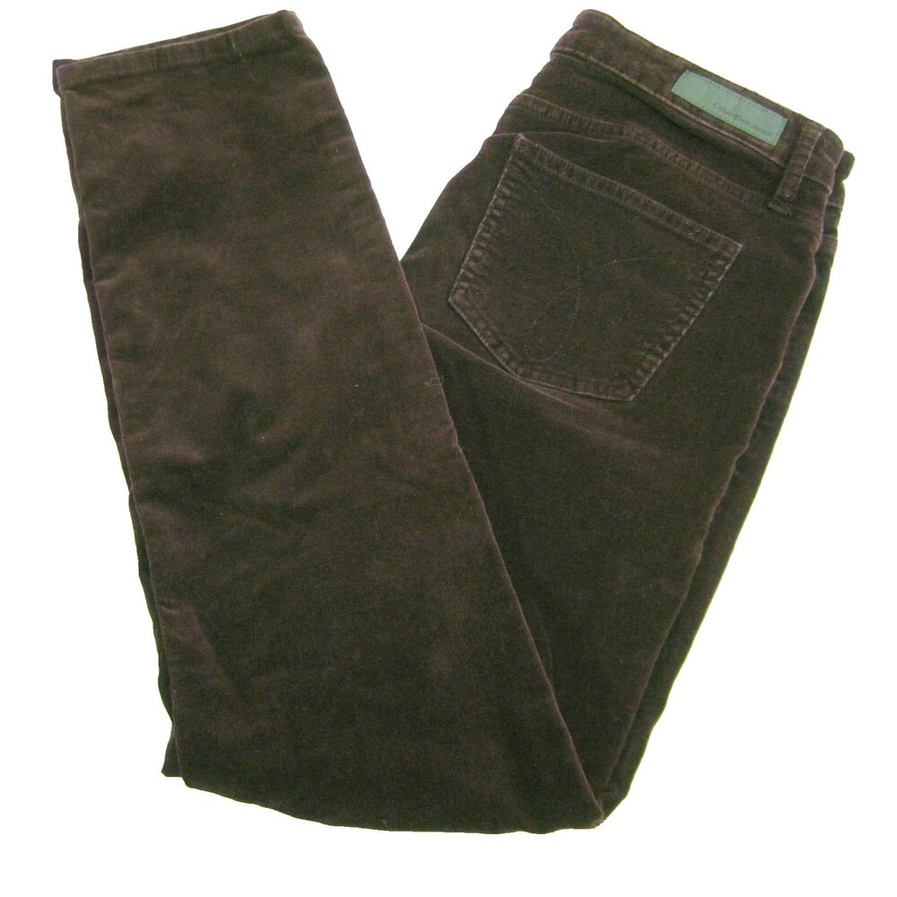 Calvin Klein Purple Corduroy Pants Womens Size 8 Flat Front 5 Pockets Skinny Fit